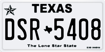 TX license plate DSR5408