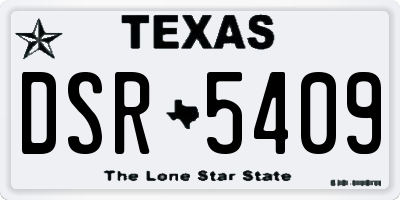 TX license plate DSR5409