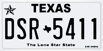 TX license plate DSR5411