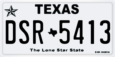 TX license plate DSR5413