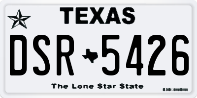 TX license plate DSR5426