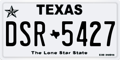 TX license plate DSR5427