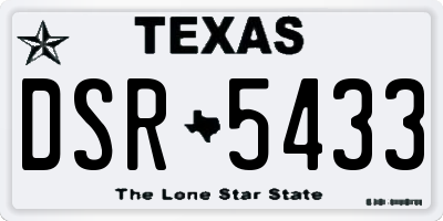 TX license plate DSR5433