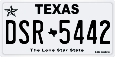 TX license plate DSR5442