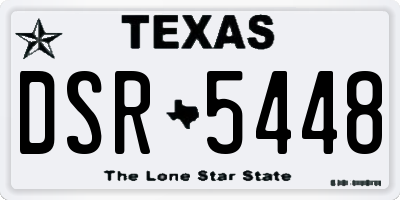 TX license plate DSR5448