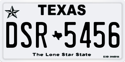 TX license plate DSR5456