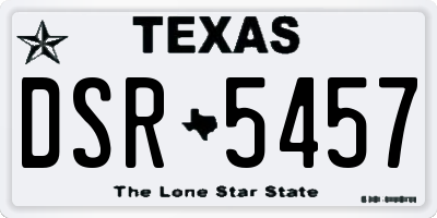 TX license plate DSR5457