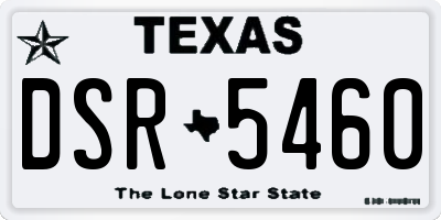 TX license plate DSR5460