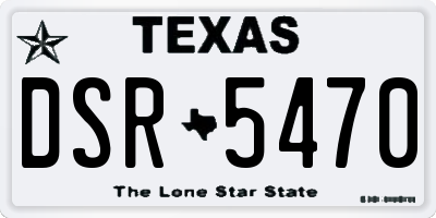 TX license plate DSR5470
