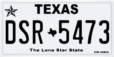 TX license plate DSR5473