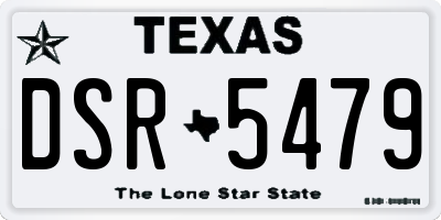 TX license plate DSR5479