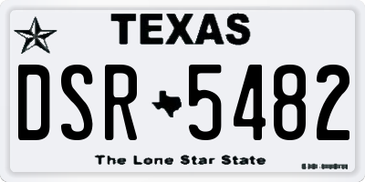 TX license plate DSR5482