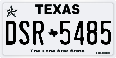 TX license plate DSR5485