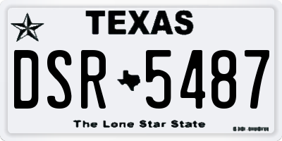 TX license plate DSR5487