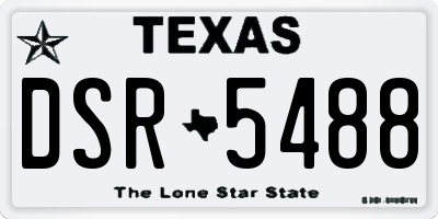 TX license plate DSR5488