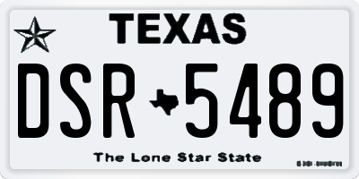 TX license plate DSR5489