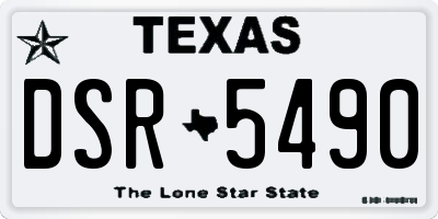 TX license plate DSR5490