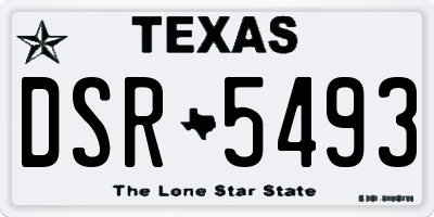 TX license plate DSR5493