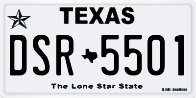 TX license plate DSR5501
