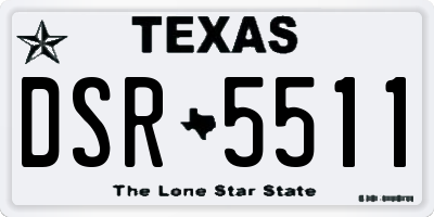 TX license plate DSR5511