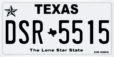 TX license plate DSR5515