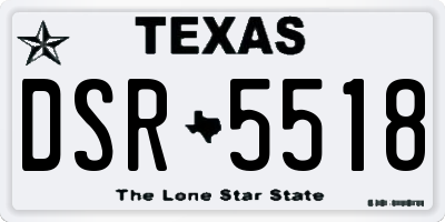 TX license plate DSR5518