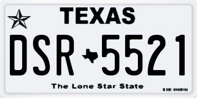 TX license plate DSR5521