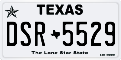 TX license plate DSR5529