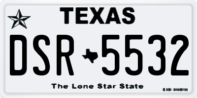 TX license plate DSR5532