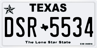 TX license plate DSR5534