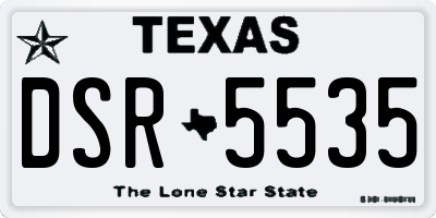 TX license plate DSR5535