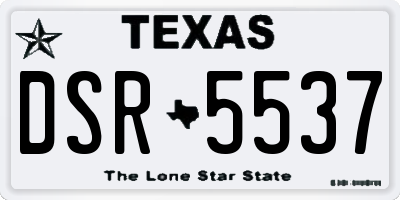 TX license plate DSR5537