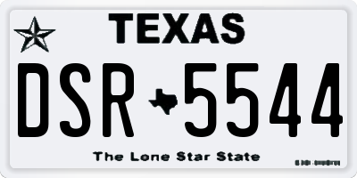 TX license plate DSR5544