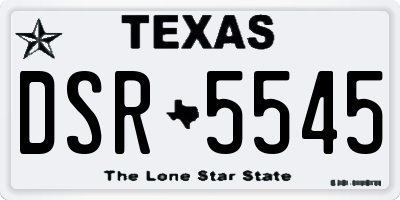 TX license plate DSR5545