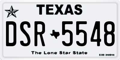 TX license plate DSR5548