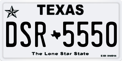 TX license plate DSR5550