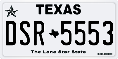 TX license plate DSR5553