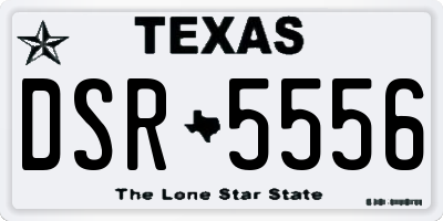 TX license plate DSR5556