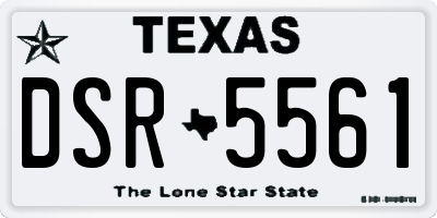 TX license plate DSR5561