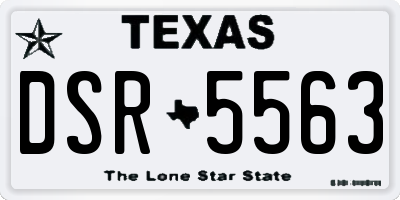 TX license plate DSR5563