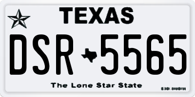 TX license plate DSR5565