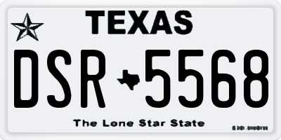 TX license plate DSR5568