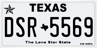TX license plate DSR5569