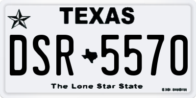TX license plate DSR5570