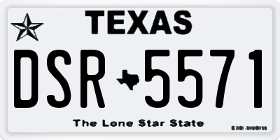 TX license plate DSR5571