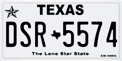 TX license plate DSR5574
