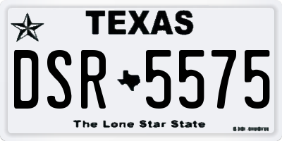 TX license plate DSR5575