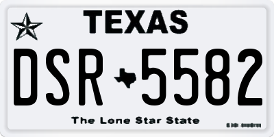 TX license plate DSR5582