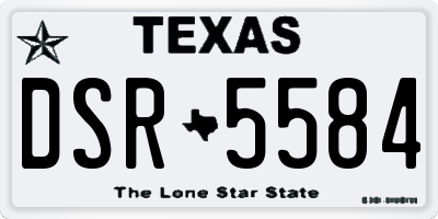 TX license plate DSR5584