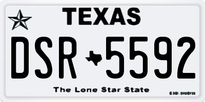 TX license plate DSR5592